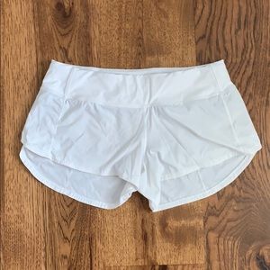 White Lululemon Shorts 2.5”